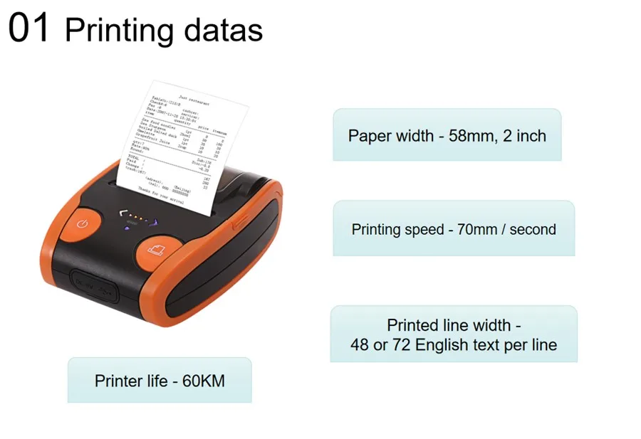Термопринтер принтер для печати штрих-кодов Windows Android IOS 58 мм Мини Портативный bluetooth термопринтер