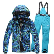 Free shipping Rossignol NEW Thicker coat jacket men ski jacket and pants suits winter outdoor waterproof windproof skiing set