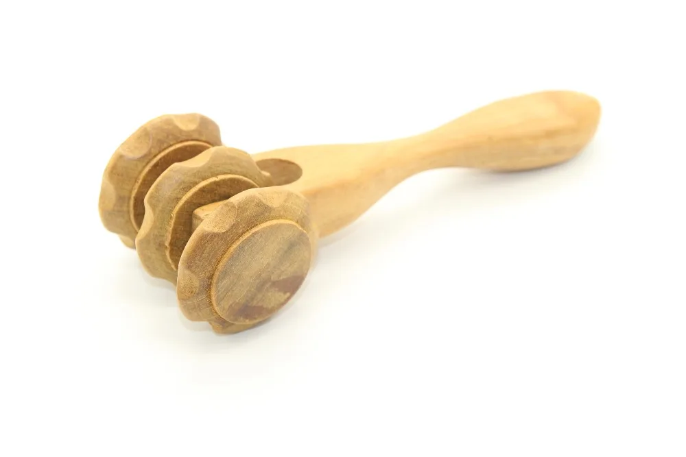 Thin leg massage roller Solid wood back massage stick Wooden lunar
