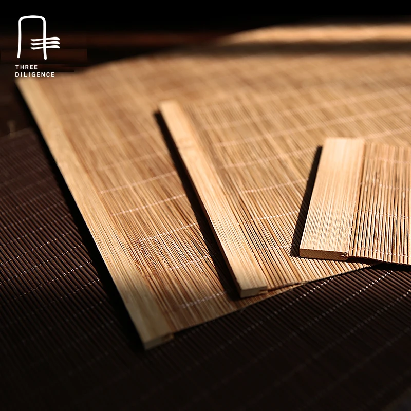 Bamboo woven mat Coaster Bamboo Tea Table Runner Linens place mat in