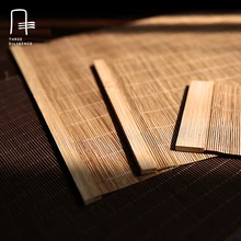 Bamboo woven mat Coaster Bamboo Tea Table Runner Linens place mat in Cup Bamboo Mat Tea Ceremony christmas christmas