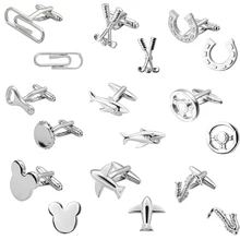 DY nowy wysokiej jakości mosiądzu galwanicznie srebrny klip samolot golf Sax shark Audi logo statków powietrznych spinki do mankietów spinki do mankietów mężczyźni francuski koszula spinki do mankietów spinki do mankietów(China)