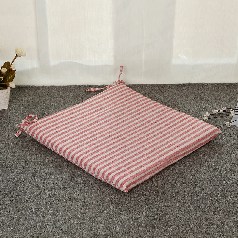 High Rebound Square Plaid Memory Foam Rope Fixation Chair Seat Cushion Children Decor Pillow Students Classroom Mat Washable 