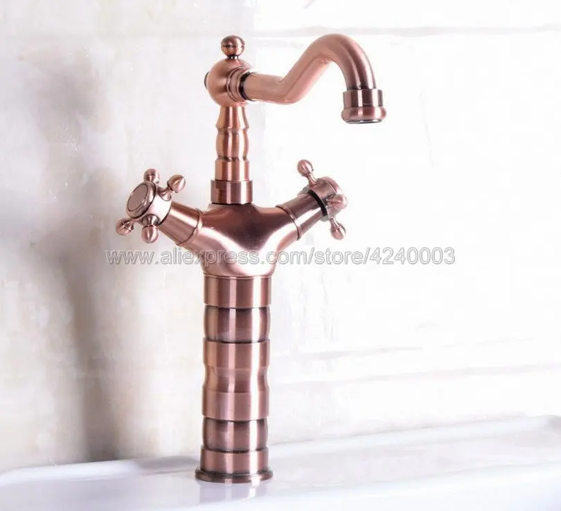 Antique Red Copper Bathroom Vanity Vessel Sinks Mixer Bathroom Basin Sink Faucet Tap Cold And Hot Water Tap Knf128 Antique Red Copper Bathroom Vanity Vessel Sinks Mixer Bathroom Basin Sink Faucet Tap Cold And Hot Water Tap Knf128