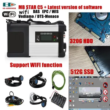 

2020 WIFI-enabled OBD2 scanner SD connector C5 and HDD (320G) or SSD (512G) with star diagnostic software car Diagnostic Tool