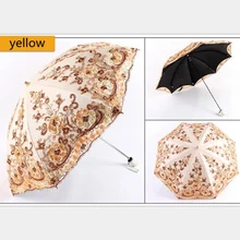 1 шт. двойной складной двухслойный кружевной винтажный Зонт с вышивкой Черный Пластиковый Солнцезащитный Зонт с вышивкой FPW9256-2