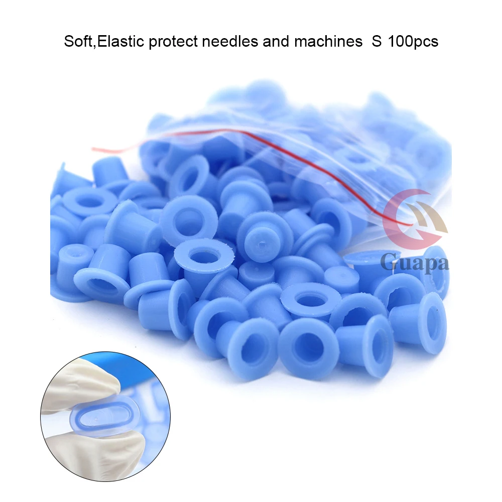 100PCS Plastic Microblading Tattoo Ink Cup Permanent Makeup Pigment Color Cups Accessories in Blue | Красота и здоровье