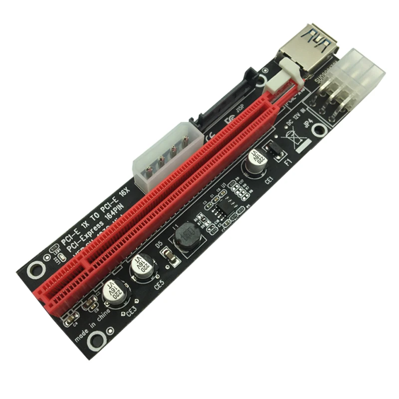 3 в 1 4 контактная Райзер карта Molex PCI E 6 контактный SATA 60 см PCIE 1x до 16x Express карты для
