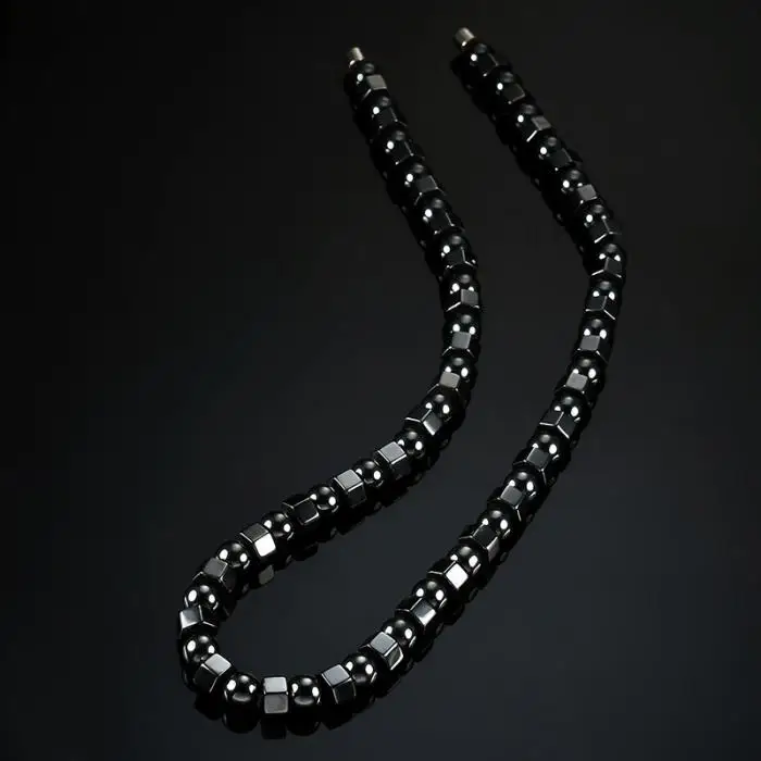 Ожерелье из черного гематита для мужчин и женщин, магнитотерапевтическое ожерелье с магнитом для ухода за здоровьем, ювелирное изделие, подарок HSJ88