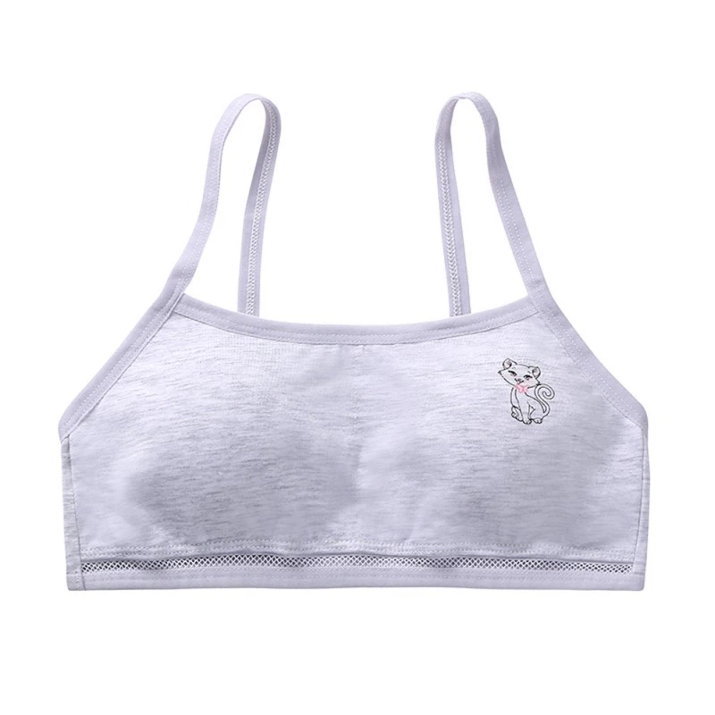 Girl Underwear Puberty Girls Summer Animal Print Seamless Training Bra Teenage Soft Cotton Underwear 8-16T