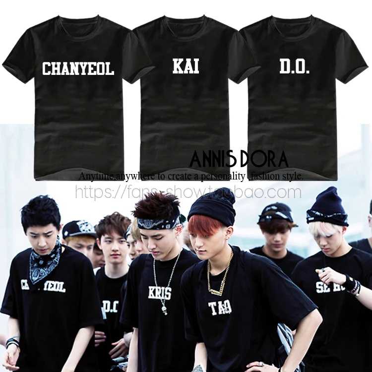 KPOP EXO XOXO KISS & HUG FIRSTYEAR WOLF 88 KRIS XIUMIN LUHAN CHEN TAO D.O. Футболка BAEKHYUN CHANYEOL KAI SEHUN с коротким