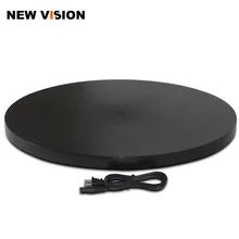 Черный 60 см/2" 80 кг загрузка 360 градусов 3D Электрический вращающийся стол для съемки Вращающийся дисплей Стенд поворотный стол