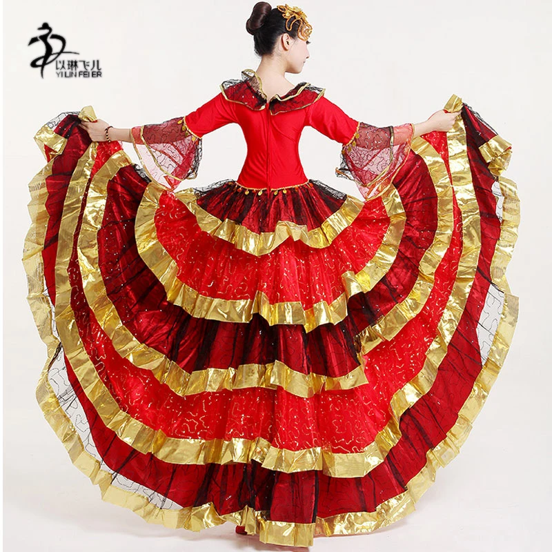 Платье для фламенко испанское платье танго 90/270/360 градусов юбки|spanish flamenco dress|flamenco