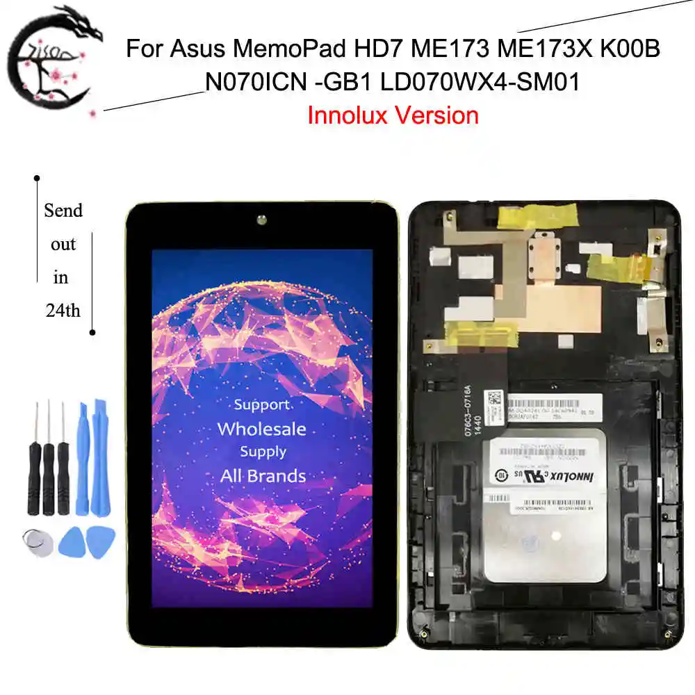 

7.0" LCD With Frame For Asus MemoPad HD7 ME173 ME173X K00B LCD Display Screen Touch Digitizer Assembly N070ICN-GB1 LD070WX4-SM01
