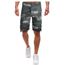 Мужские шорты Карго Прохладный Камуфляж Лето Хлопок повседневные короткие штаны Удобная брендовая одежда Camo Мужские брюки карго шорты 29-44 5.8A
