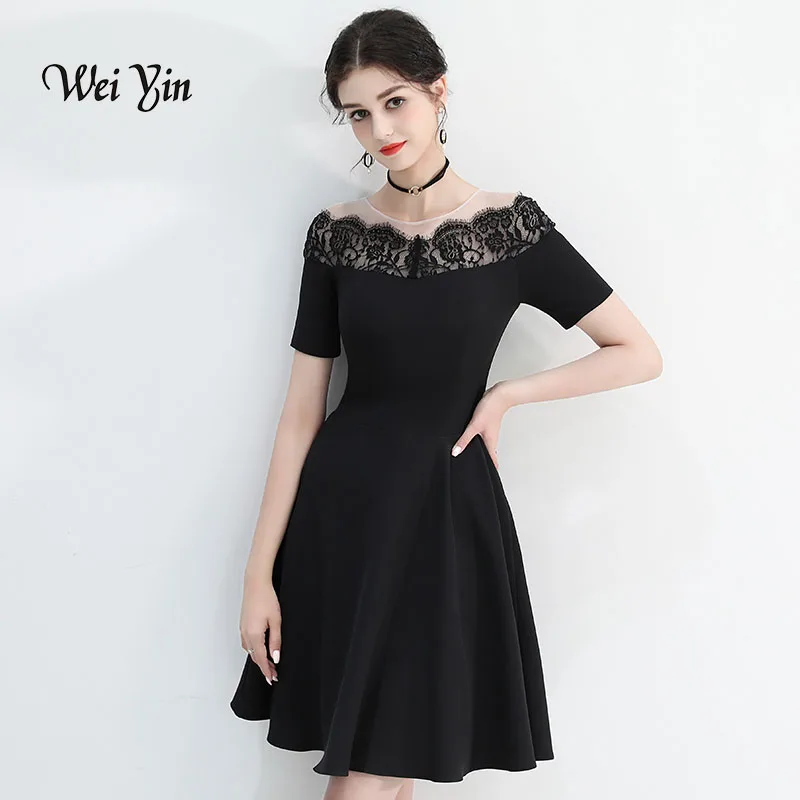 Weiyin 2019 estilo de verano Vestidos de cóctel Vestidos negros mujeres  Casual mono mujer WY816 - AliExpress
