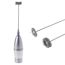 Электрический ручной вспениватель молока из нержавеющей стали с дополнительной пружинной насадкой для венчика, автоматическая мешалка, кухонные инструменты