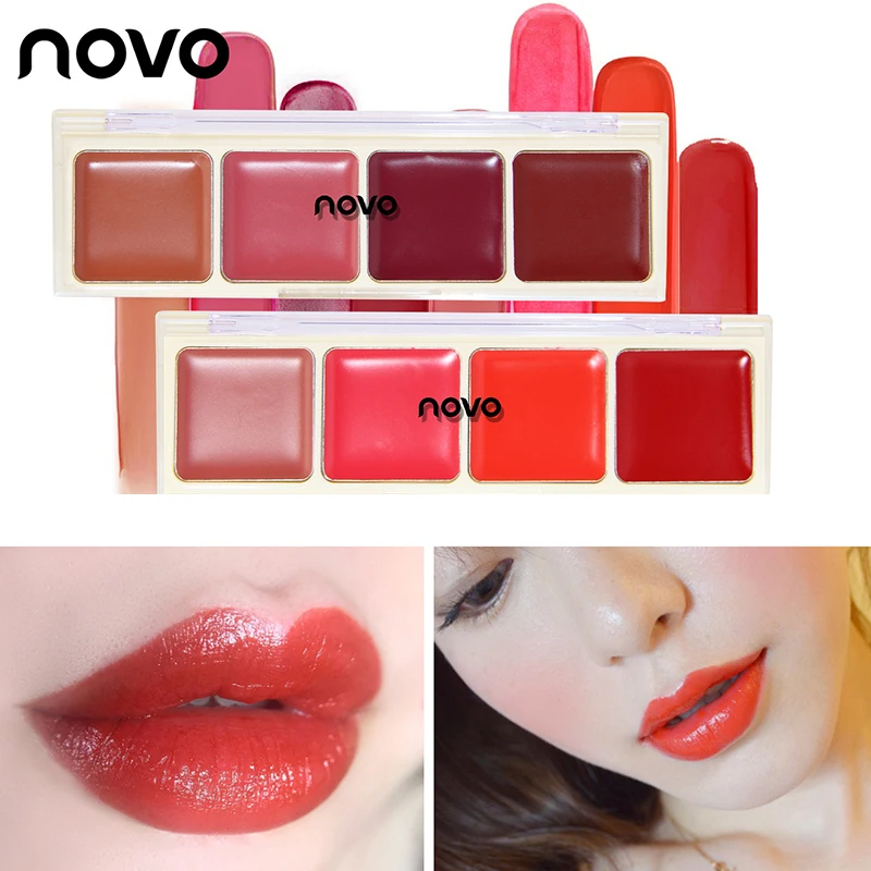 

NOVO 4 Colors Face Jelly Multipurpose Palette Makeup Bronzer Highlighter And Concealer And Blush And Lipstick And Eye Shadow