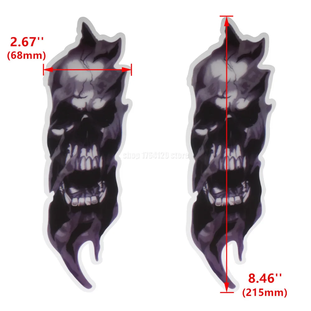 Мотоцикл универсальная передняя вилка Череп Зомби наклейки графические стикеры 2 шт для Harley Sportster Softail Dyna для Honda Для Suzuki