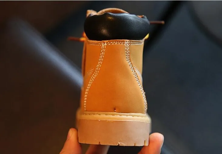 Gaotong/ г. Зимние теплые детские модные ботинки детские ботинки на шнуровке для мальчиков и девочек водонепроницаемые модные ботинки