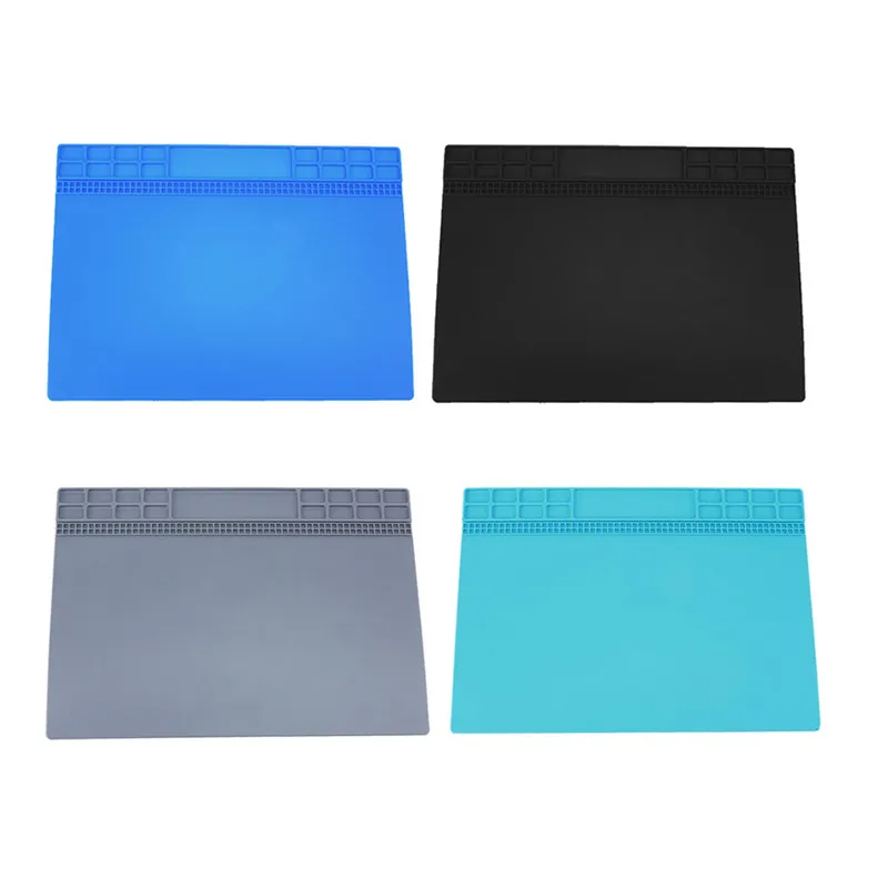 Heat-resistant Soldering Mat Silicone Heat Gun Soldering Station Insulation Pad Repair Maintenance Platform Mat Blue/Gray/Black silicone heat resistant mat orange