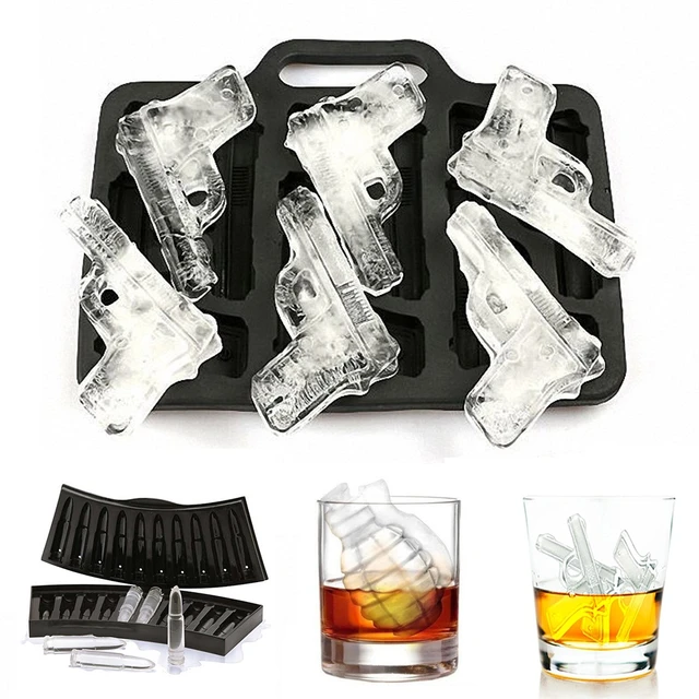 Ice Cube Maker DIY Creative Gun Bullet Skull Shape Tray Chocolate Mold Home  Bar Party Cool Whiskey Wine Ice Cream Bar Tool - AliExpress