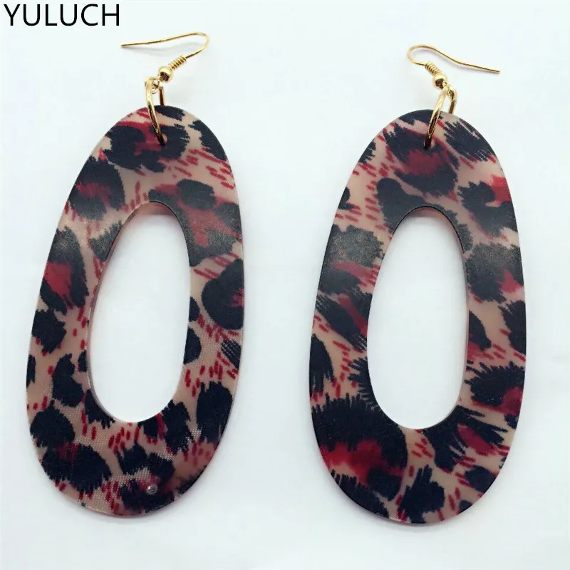Полые 2017 Индивидуальные Новые дизайнерские акриловые серьги Leapord|acrylic earrings|earrings