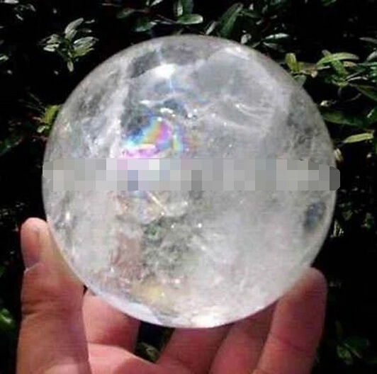 

A 427NATURAL RAINBOW CLEAR QUARTZ CRYSTAL SPHERE BALL HEALING 40mm (0601)