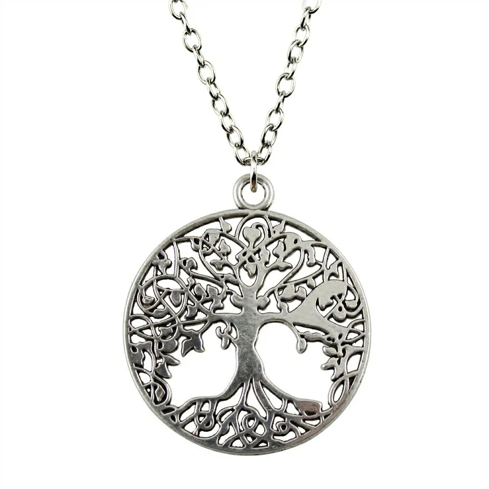 

Antique Silver Color Tree Of Life Pendant Necklace New Design Tree Of Life Statement Necklace Round Tree Of Life Necklaces
