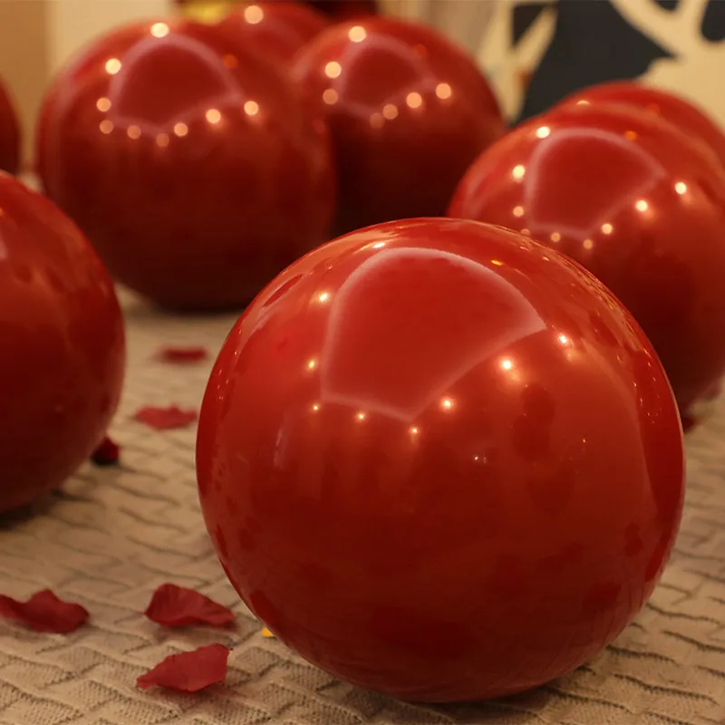 12 шт./партия из блестящего металла жемчужные латексные воздушные шары толстые Хромированные Металлические цвета надувной воздушный шар День рождения Свадебные украшения для невесты - Цвет: Red