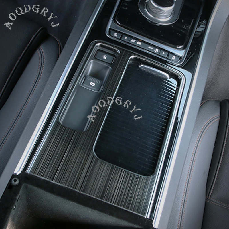 Автомобильный Стайлинг для Jaguar F-PACE- Черная Нержавеющая Сталь внутренняя коробка передач панель формовочная крышка Накладка наклейка 1 шт