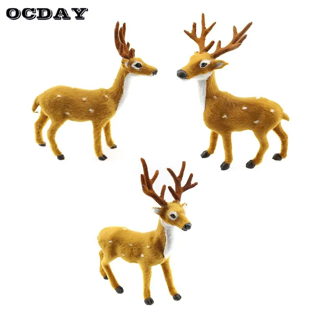 Best Offers OCDAY 15-50cm Reindeer Christmas Deer Xmas Elk Plush Simulation Doll Christmas Decorations For Home New Year Gifts Christmas Toy