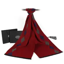 Fashion Gray Cashmere Scarf Men Winter Tartan Scarves Street Family Simple Rhombus Foulard YJWD508
