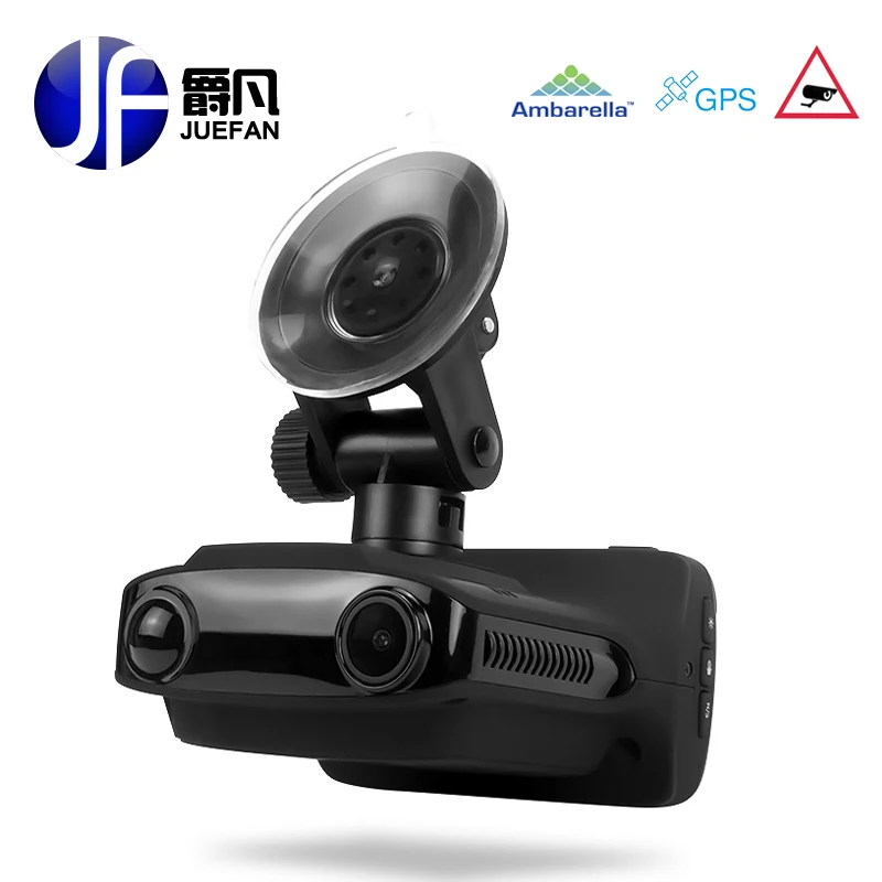 JUEFAN Multifunction car dvr gps dvr radar detector Overspeed prompt FHD1296P Recorder Russian Language Car font