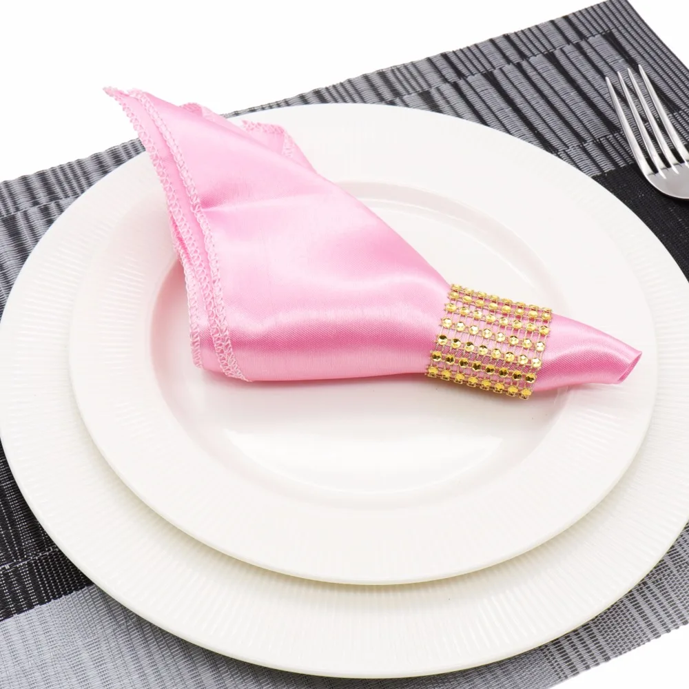 

50 pcs 10" Square Satin table Napkins 30cm x 30cm Handkerchief For Weddings,Party, Events, Hotels And Restaurants Decorations