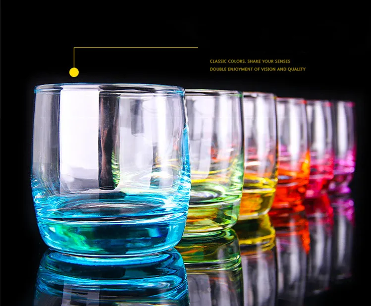 Новинка! Креативный цветной интриг бытовой полумесяц холодный сок чашка цвет бессвинцовый прозрачный стакан набор 6 шт