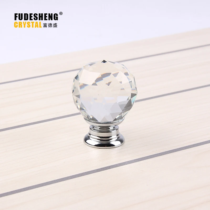 10pcs K9 Clear Crystal Round Knob Furniture Knobs Kitchen Glass