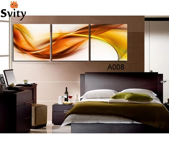 

Modern Abstract Canvas Painting Modular Canvas Art Yellow Oil Picture Home Decor Wall Painting for Living Room 3 Pieces No frame