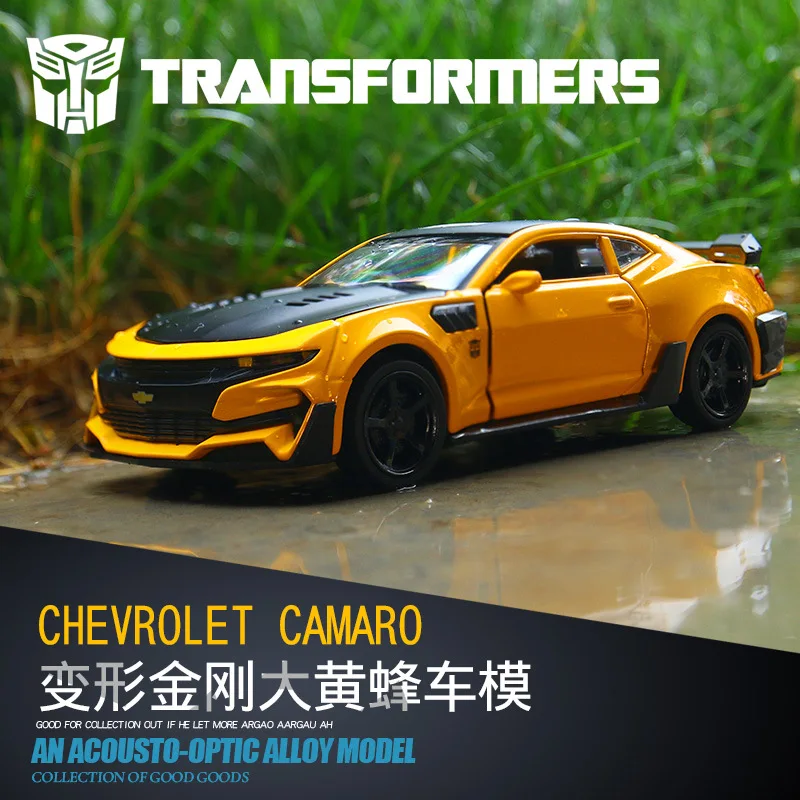 

Mikidual Toys for Children Die-cast Electric Car Models Pull Back Vehicles W Sound Light 1:32 Muscle Transformation Car Camaro