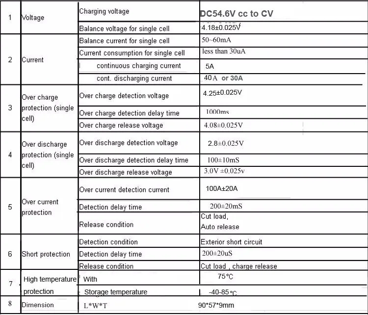 48V 13S печатная плата 54,6 V с 30A 40A постоянная разрядка тока и bms с выключателем включения для литиевых 18650 или Lipo батареи BMS