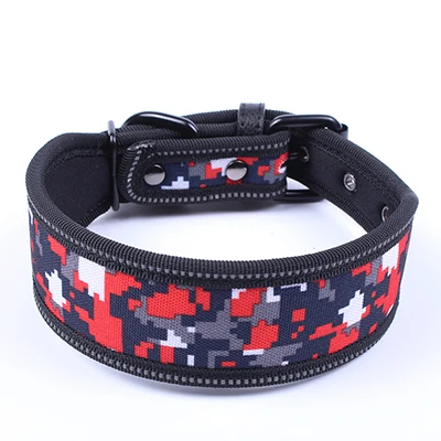 Camo Red Мягкий холщовый Светоотражающий ошейник для домашних животных с подкладкой из ткани для дайвинга для собак и кошек Маленький Средний Большой - Цвет: Camo Red