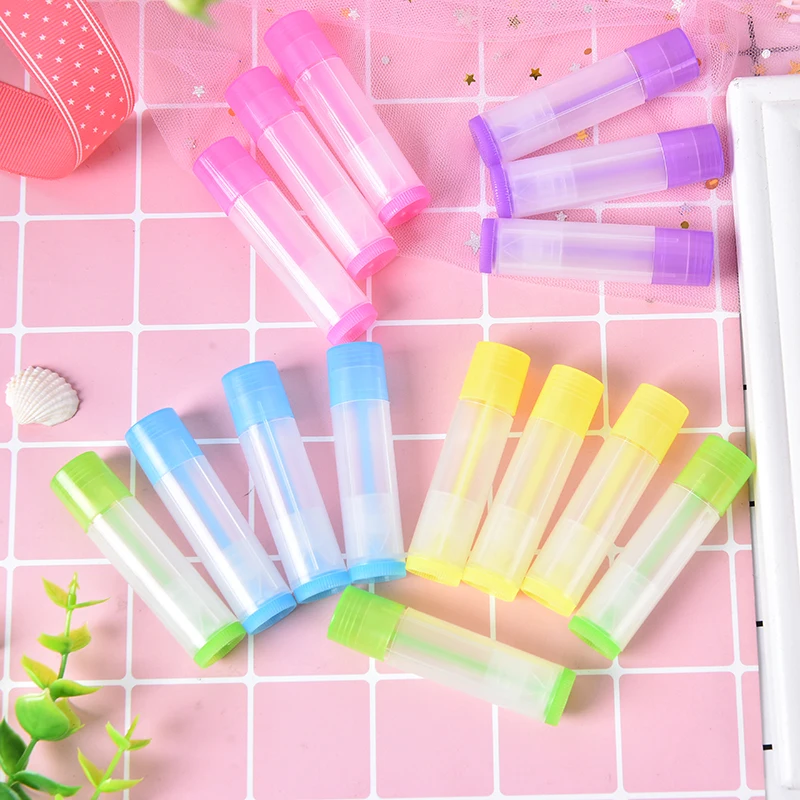 

10pcs 5 Ml Of Lip Balm Empty Bottle Tube Lipbalm Plastic Pipes Tubes Colourful Fashion Lipstick Bottle Refillable Bottles 5g