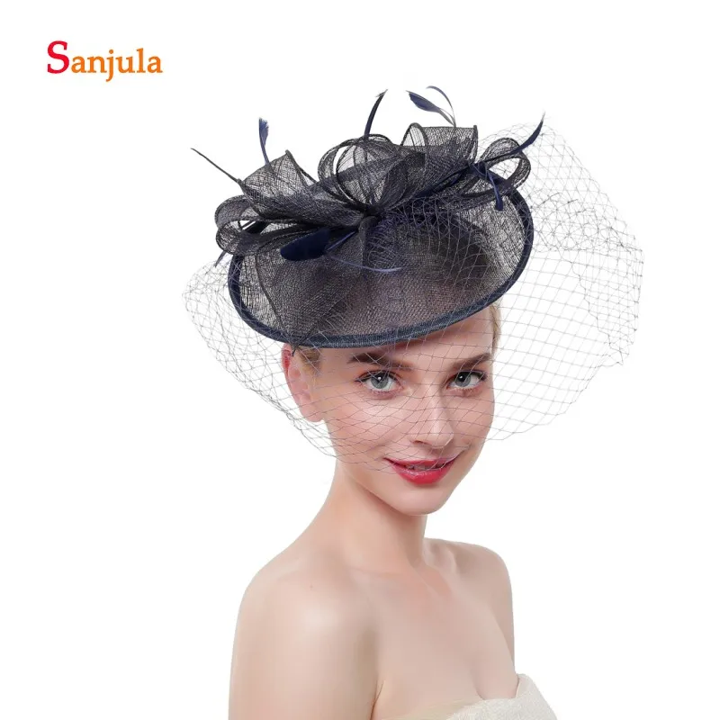 Шампанское белье Свадебные Шапки и Fascinators для Свадебные Шапки с лица вуаль элегантный Для женщин вечерние шляпа сомбреро boda H169