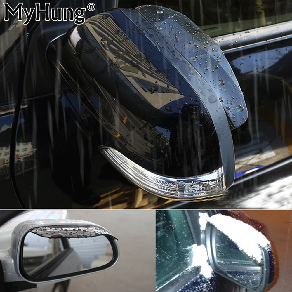 Universal Flexible PVC Car Rear View Mirror Sticker Rain Shield Guard Auto Rearview Mirrors Rain Shade Rainproof Eyebrow Cover