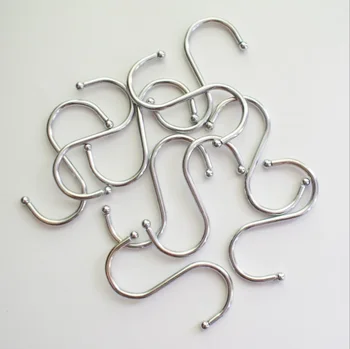 

1000pcs Hot Sale Stainless Steel S-shaped Hook for Bags Clothes Bathroom Kitchen Hook Hanger wen6498