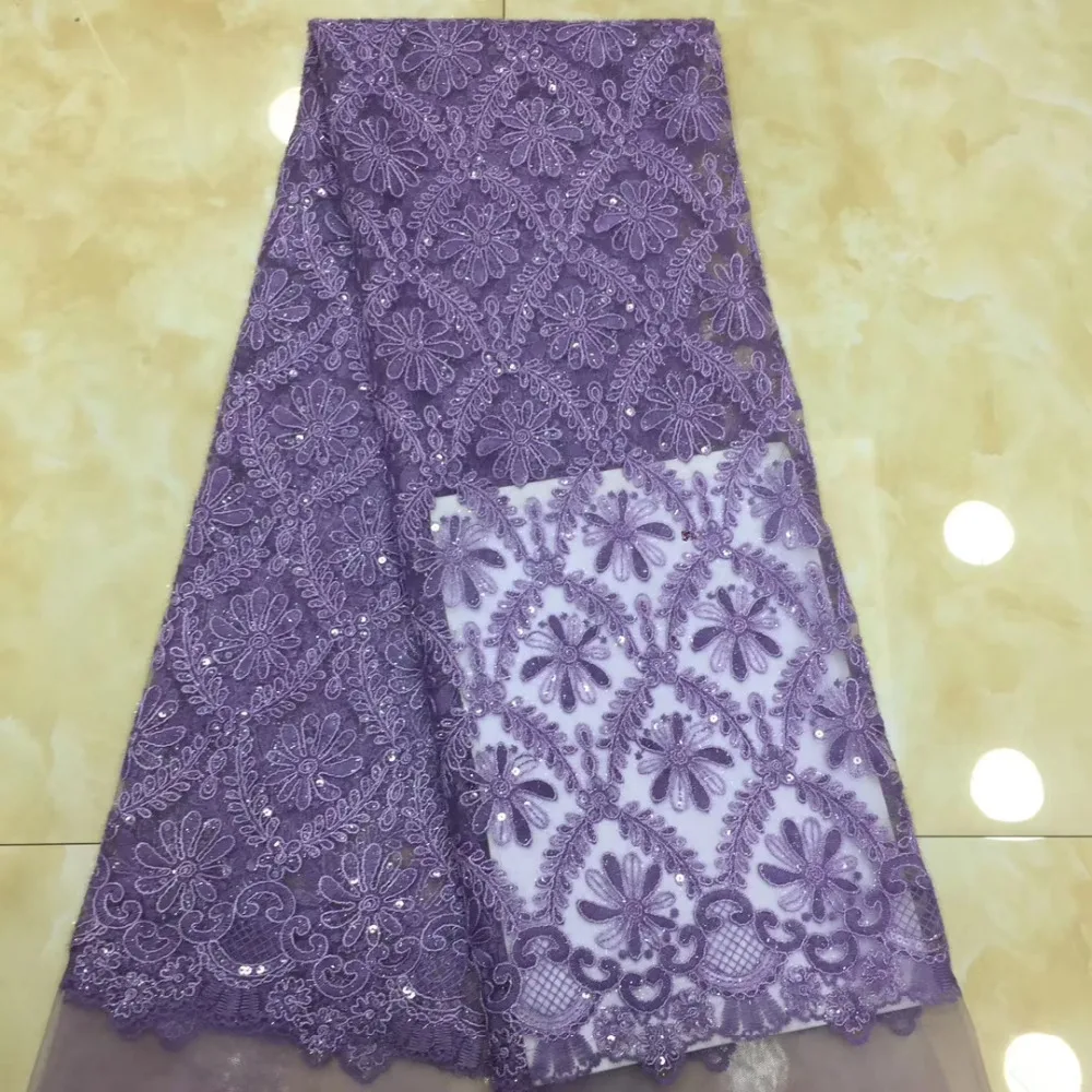 

Madison 2019 African high quality velvet sequence French Nigerian sequins net tulle mesh Swiss lace fabric for dress 5yards/lot