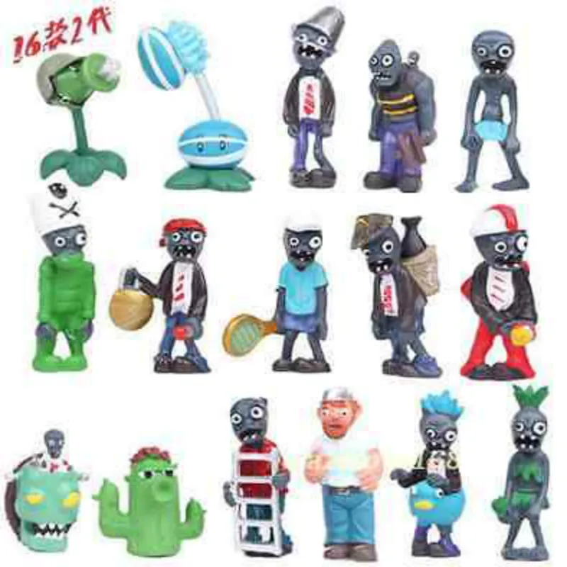 

16 PCS/lot Different Anime Plants Vs Zombies PVZ Action Figures Doll Toy