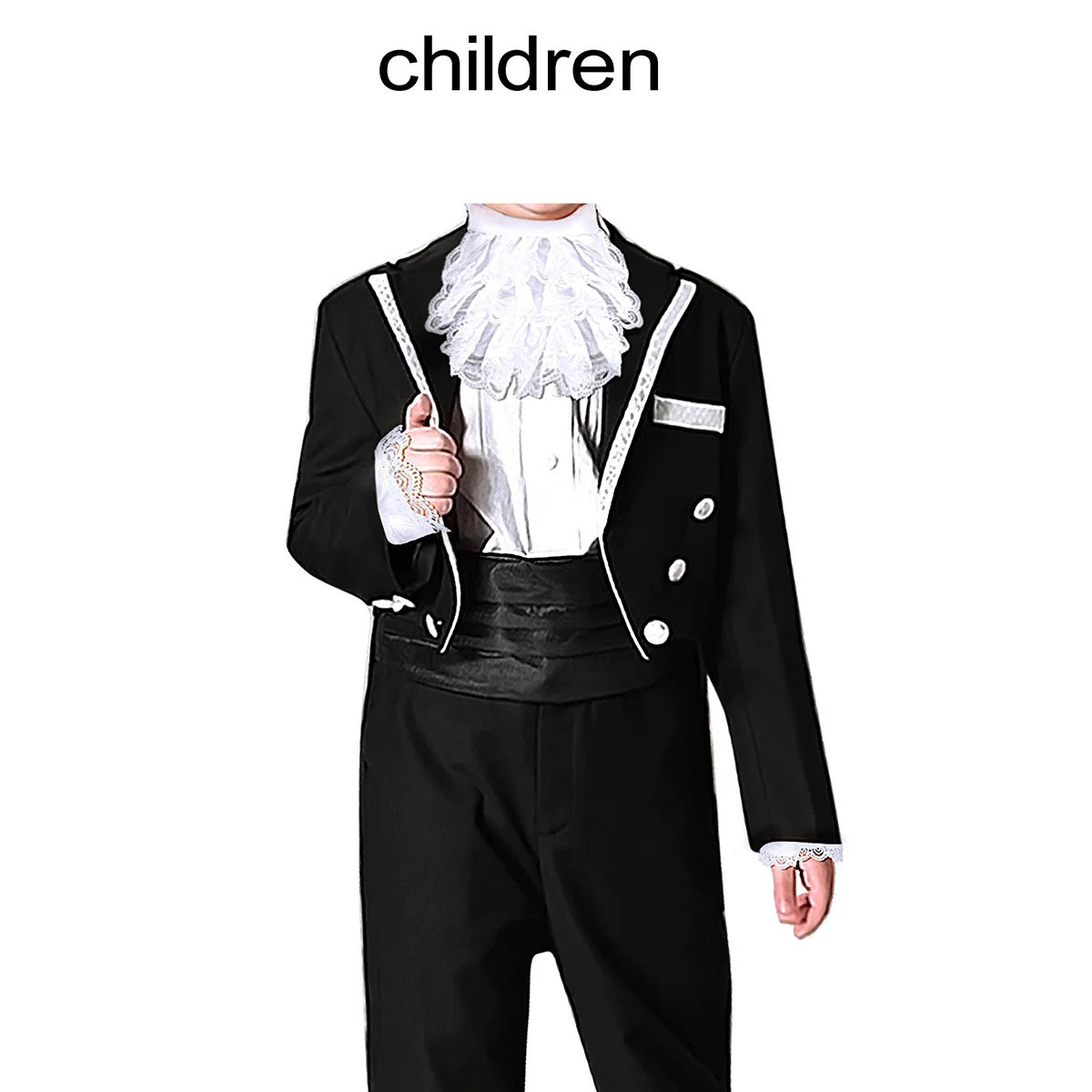 Взрослые мужские викторианские кружева жабо и манжеты для детей Съемный воротник сценические вечерние пиратский костюм в стиле стимпанк - Цвет: White