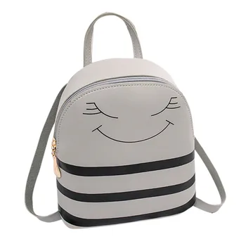 

Backpack Women Fashion Girl Smiley Headphone Hole Backpack Slung Shoulder Bags Mobile Phone Purse mochila Women Backpack