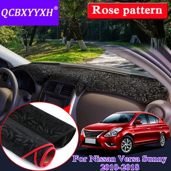 

Car Styling For Nissan Versa Sunny 2010-2018 RHD&LHD Rose Pattern Dashboard Mat Protective Interior Anti-Silp Pad Shade Cushion
